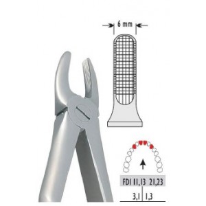 Pinza per estrazione con manico anatomico in Titanio