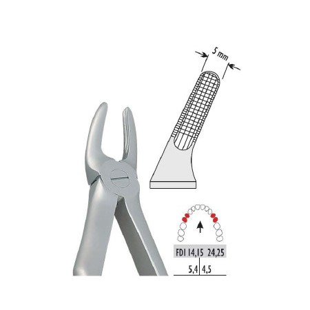 Pinza per estrazione con manico anatomico in Titanio